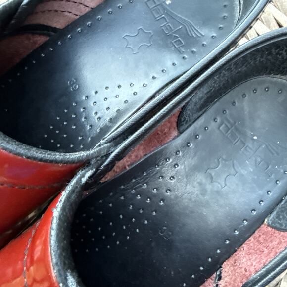 Dansko Shoes Womens 8.5-9 EU 39 Professional Clogs Red Patent Ruby Leather - Picture 6 of 16